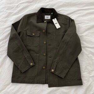 Aritzia TNA Khaki Jacket with Corduroy Collar